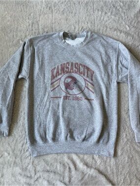 Gildan Gray Kansas City Graphic Crewneck with Maroon and Gold Accents